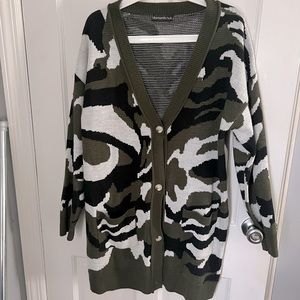Long camo cardigan